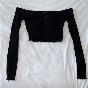 Off the Shoulder F21 Cropped Longsleeve top